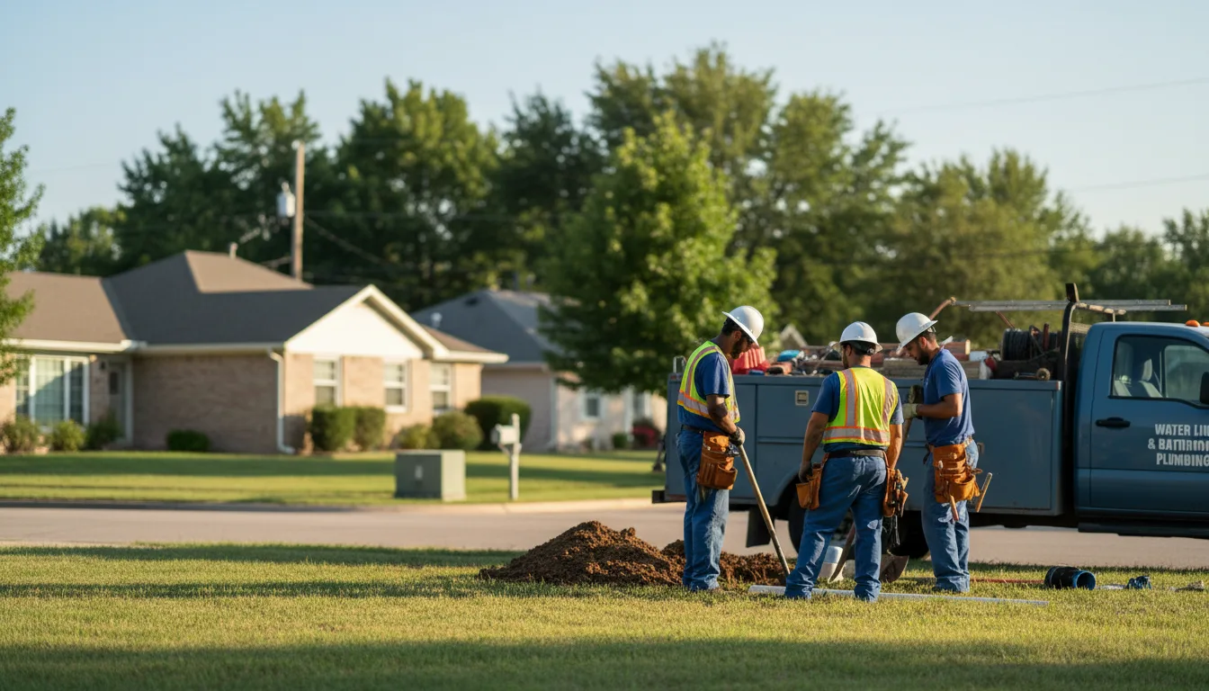 Residential water line and bathroom plumbing service in Etowah, AR